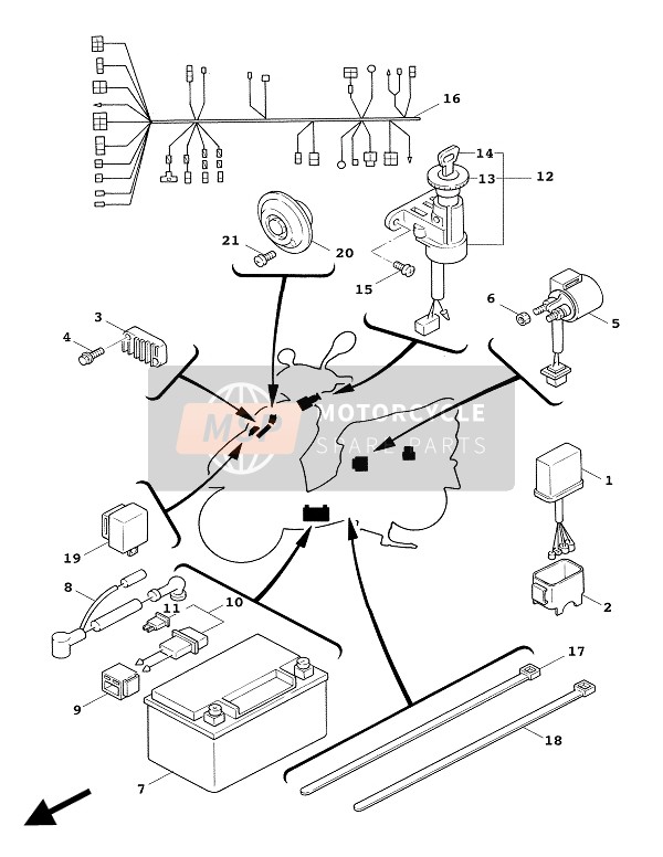 5MJH19400100, Starter Relais Assy, Yamaha, 0